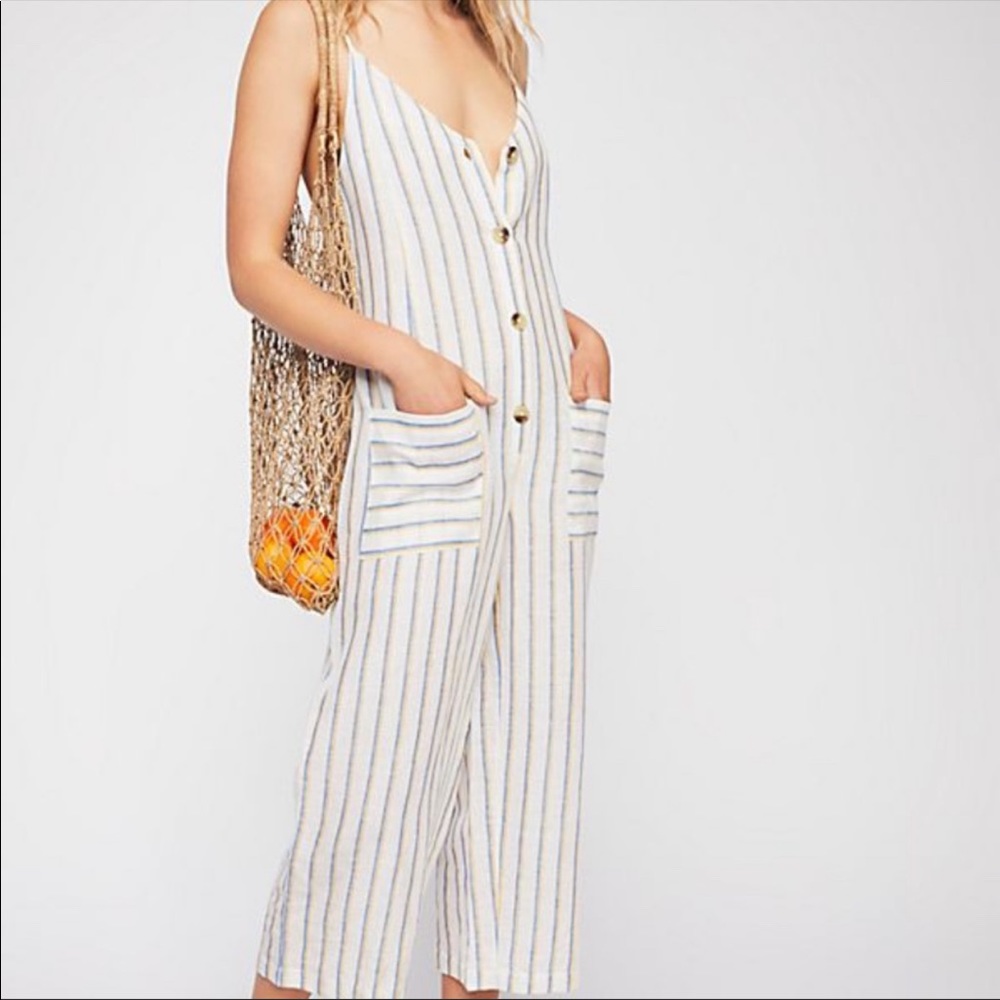 Free People Striped Jumpsuit